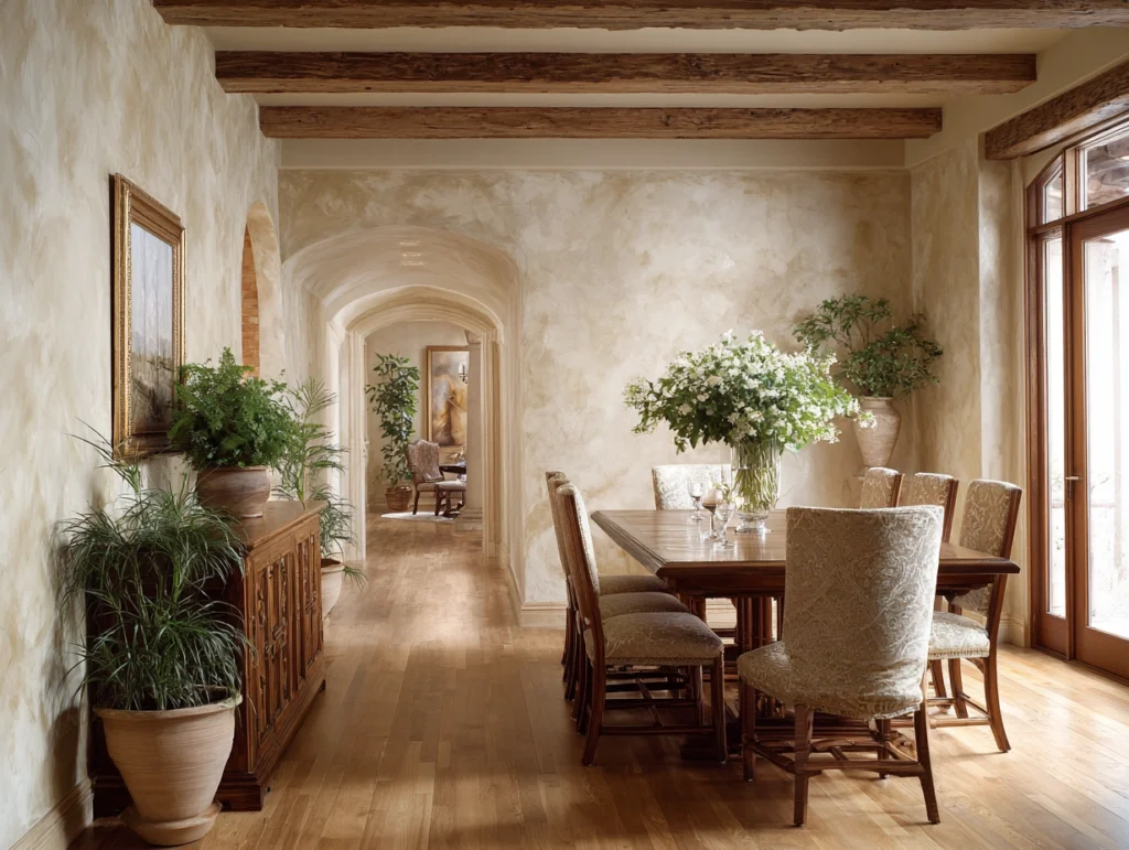 Creating Harmony: Combining Venetian Plaster and Flower Arrangements