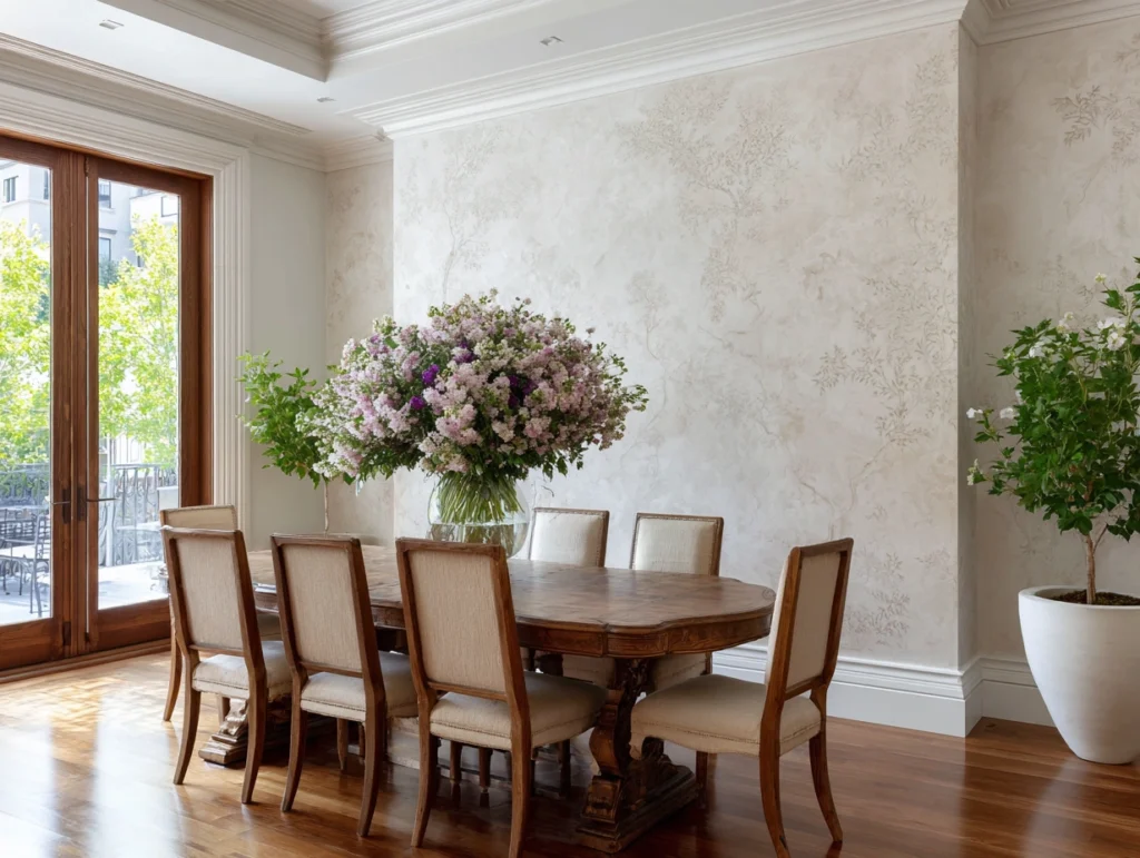 Creating Harmony: Combining Venetian Plaster and Flower Arrangements